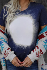 Tie-Dyed Round Neck Short Sleeve T-Shirt