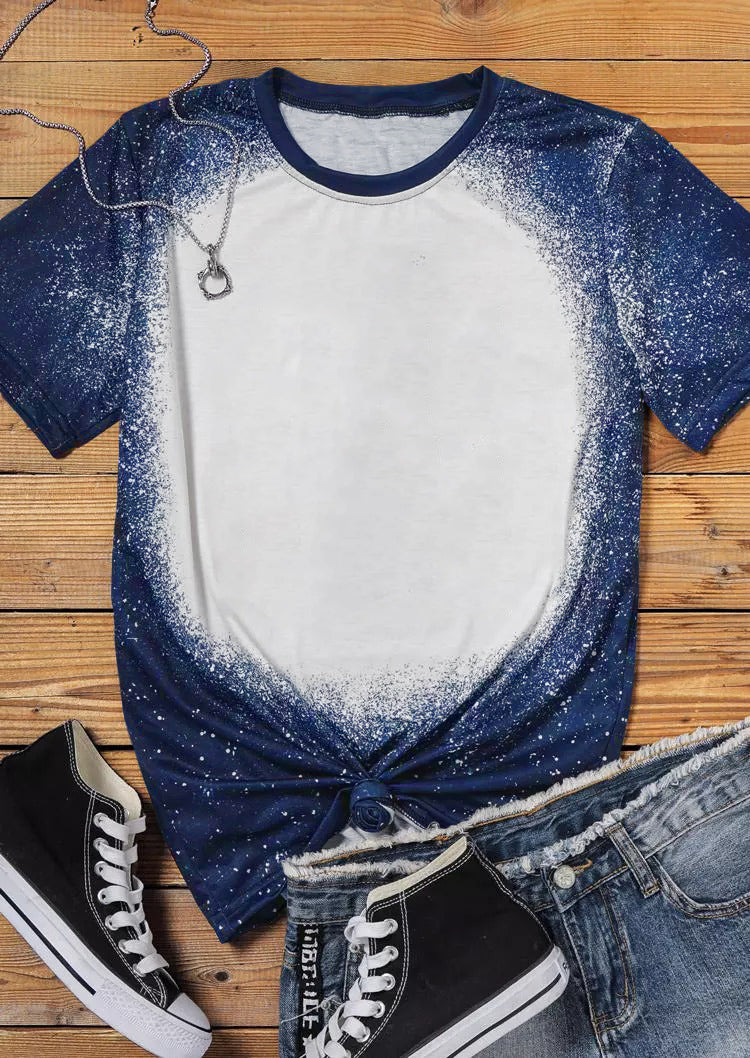 Tie-Dyed Round Neck Short Sleeve T-Shirt
