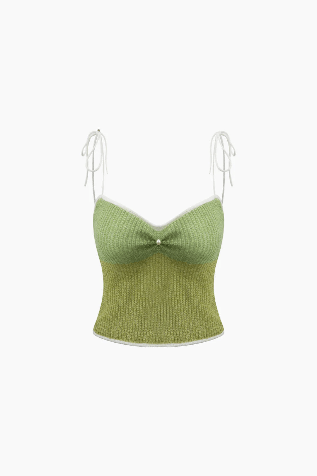 Tie Strap Knit Cami Top