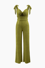 Tie Strap Knot Front Jumpsuit