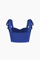 Tie Strap Ruched Bust Crop Top