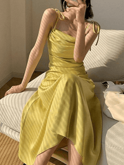 Tie Strap Satin Maxi Dress