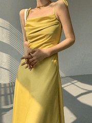 Tie Strap Satin Maxi Dress