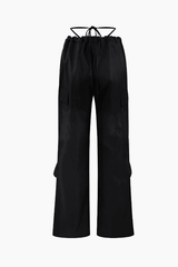 Tie Waist Cargo Pants