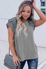 Tiered Lace Sleeve Knit Top