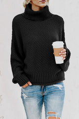 Turtleneck Balloon Long Sleeve Pullover Sweater