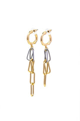 Two-tone Chain Drop Earrings