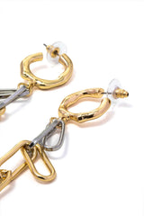 Two-tone Chain Drop Earrings