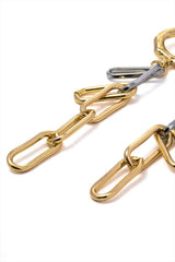 Two-tone Chain Drop Earrings