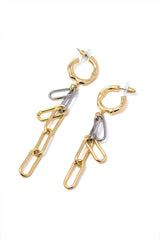 Two-tone Chain Drop Earrings