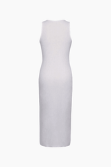 V-Neck Slit Knit Sleeveless Top