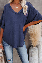 V-Neck Thermal Knit Top