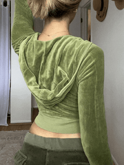 Velvet Zip Up Hoodie