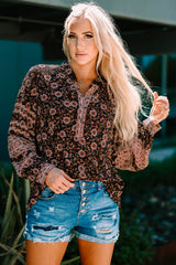 Vintage Blooms Print Blouse