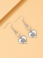 Vintage Cherub Heart Earrings