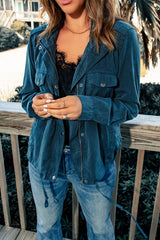 Vintage Snap And Zip Fasten Safari Jacket