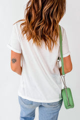 White Fall Beautiful Leopard Print Short Sleeve T Shirt