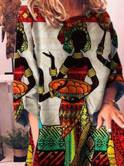 Printed Casual Graphic Shift Crew Neck Dress