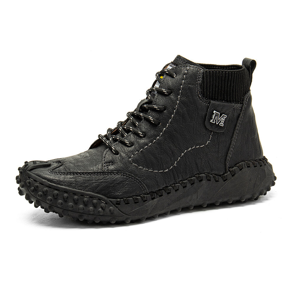 Men Retro Microfiber Leather Non Slip Casual Ankle Boots