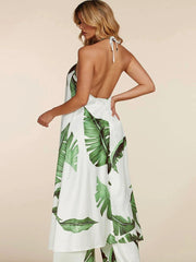 Green & White Silky 2pc Set