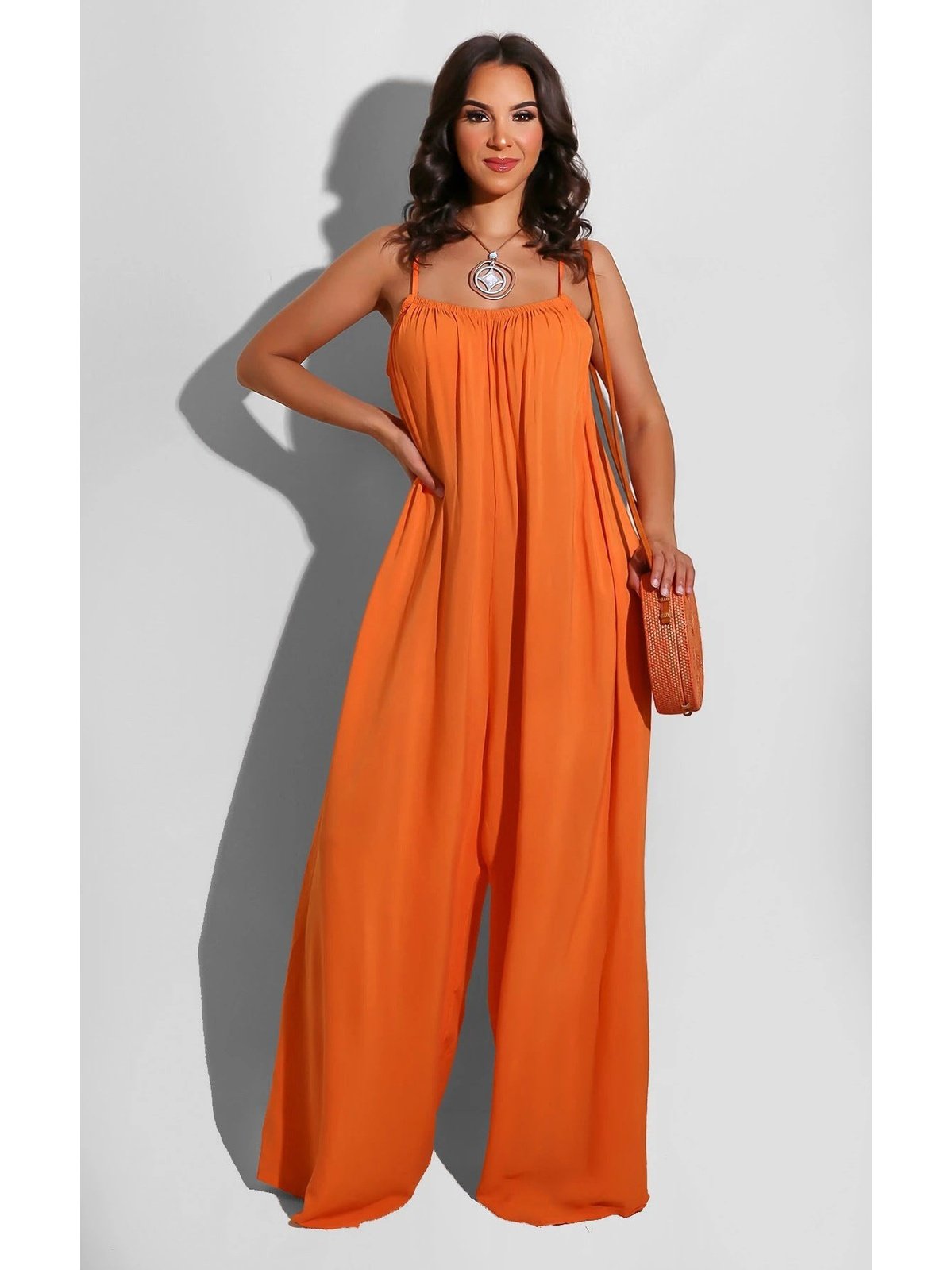 Summer Solid Color Suspender Jumpsuit