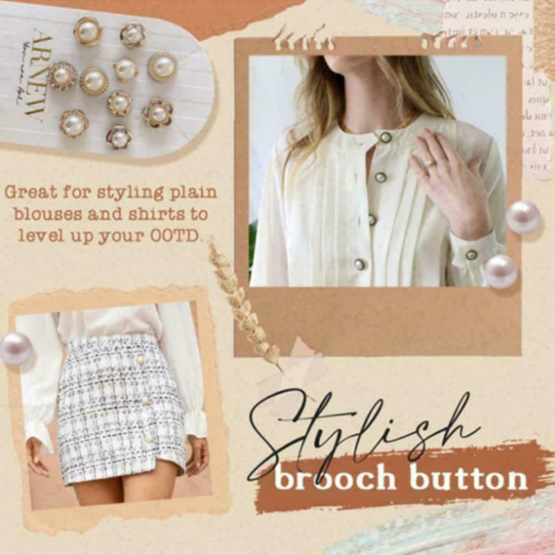 Anti-glare Women Shirt Brooch Buttons Set