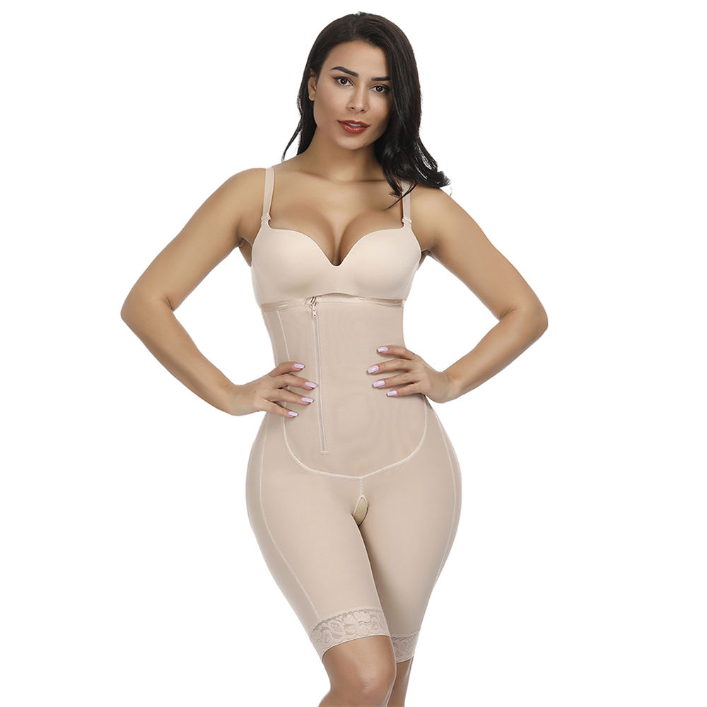 Women Side Zipper Open Crotch Bodysuit