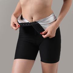 High Waist Buttoned Waist Stretch Fitness Sweating Shorts