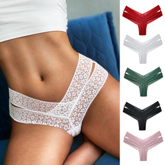 Female Hollow Out Solid Color Lace Underwears