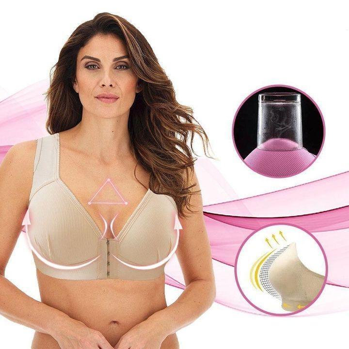 Plus Size Front Closure Elastic Push Up Comfort Bra