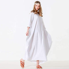 Plus Loose Round neck Pure Maxi Dresses