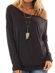 One Shoulder Woman Plain T-Shirts