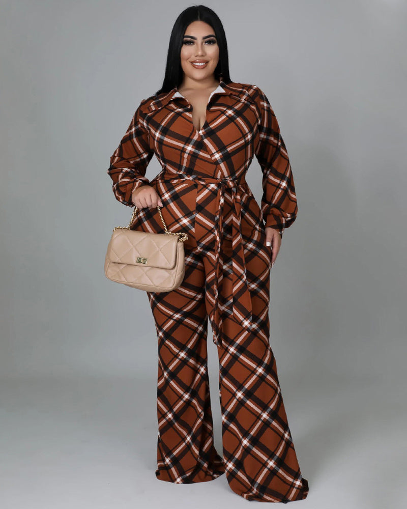 KIRA PLAID JUMPSUIT