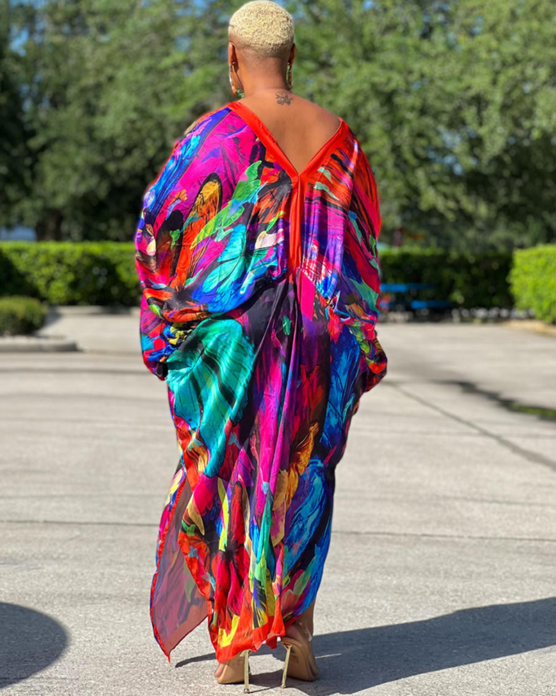 Oversize Bright Sea Of Colors Kaftan