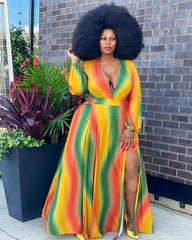 RAINBOW PLUS SIZE MAXI DRESS