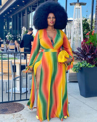 RAINBOW PLUS SIZE MAXI DRESS