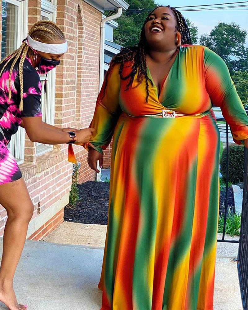 RAINBOW PLUS SIZE MAXI DRESS