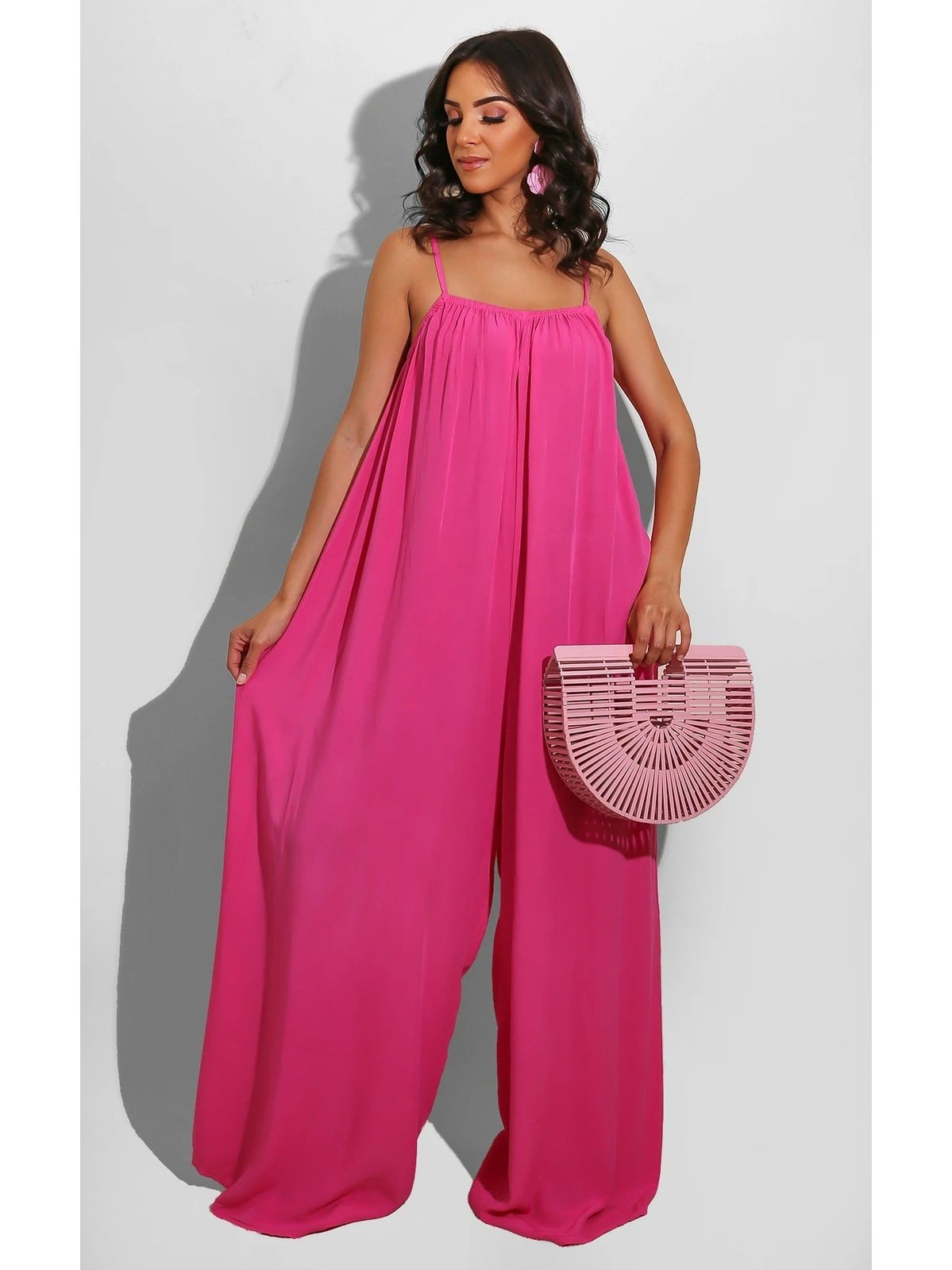 Summer Solid Color Suspender Jumpsuit