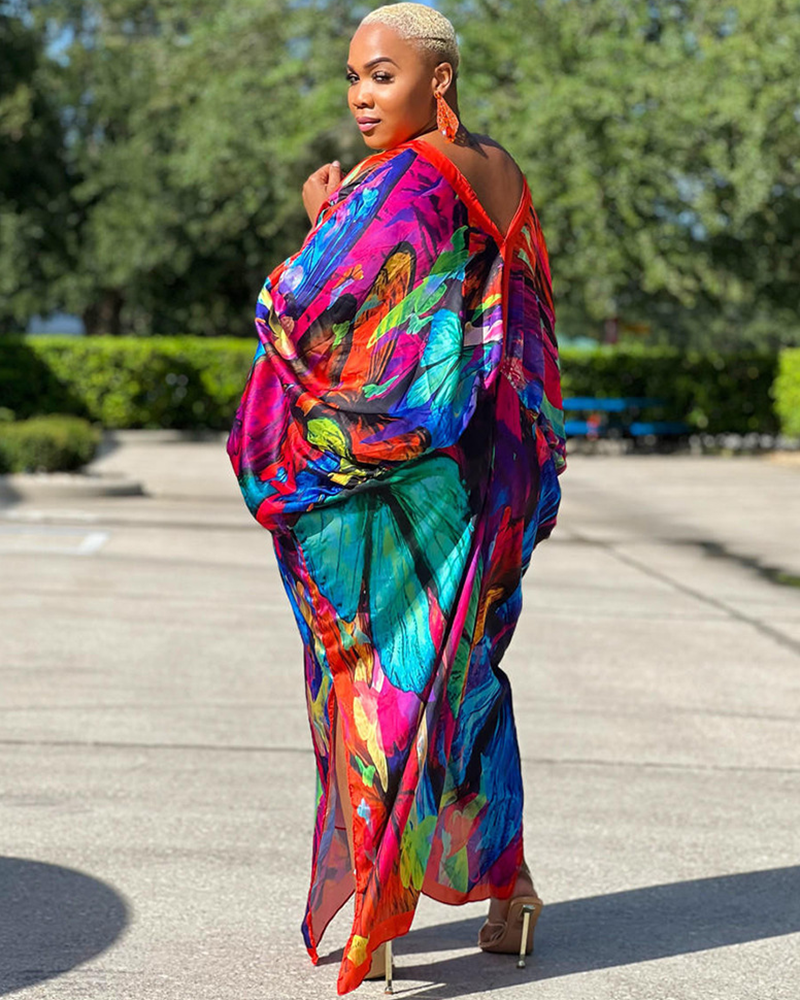 Oversize Bright Sea Of Colors Kaftan