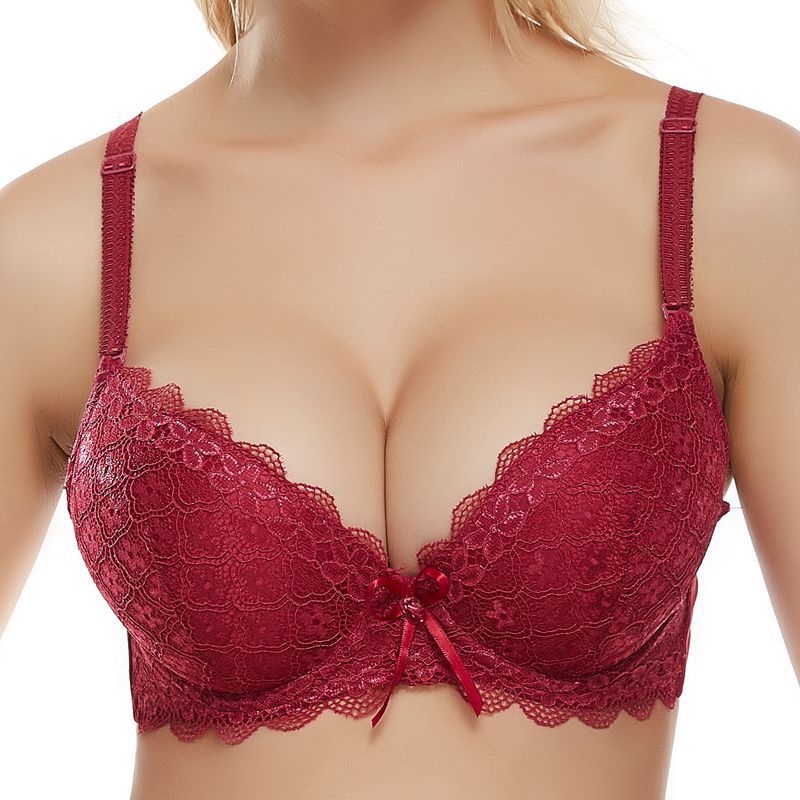 Sexy Gathered Bra Lace Plus Size Cup Bra