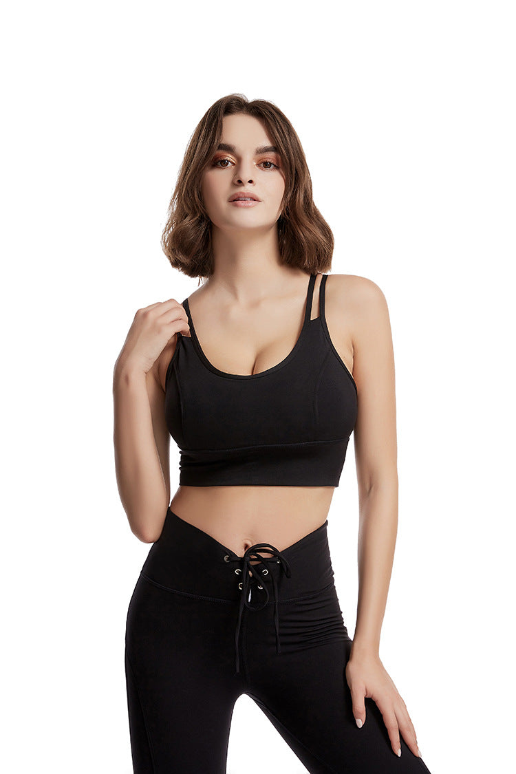 Shockproof Gathered Sports Underwear Beauty Back Yoga Bra