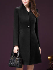 Plain Longline Single Button Pocket Trench Coat