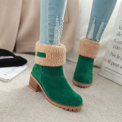 Plain Chunky Mid Heeled Date Ankle Boots