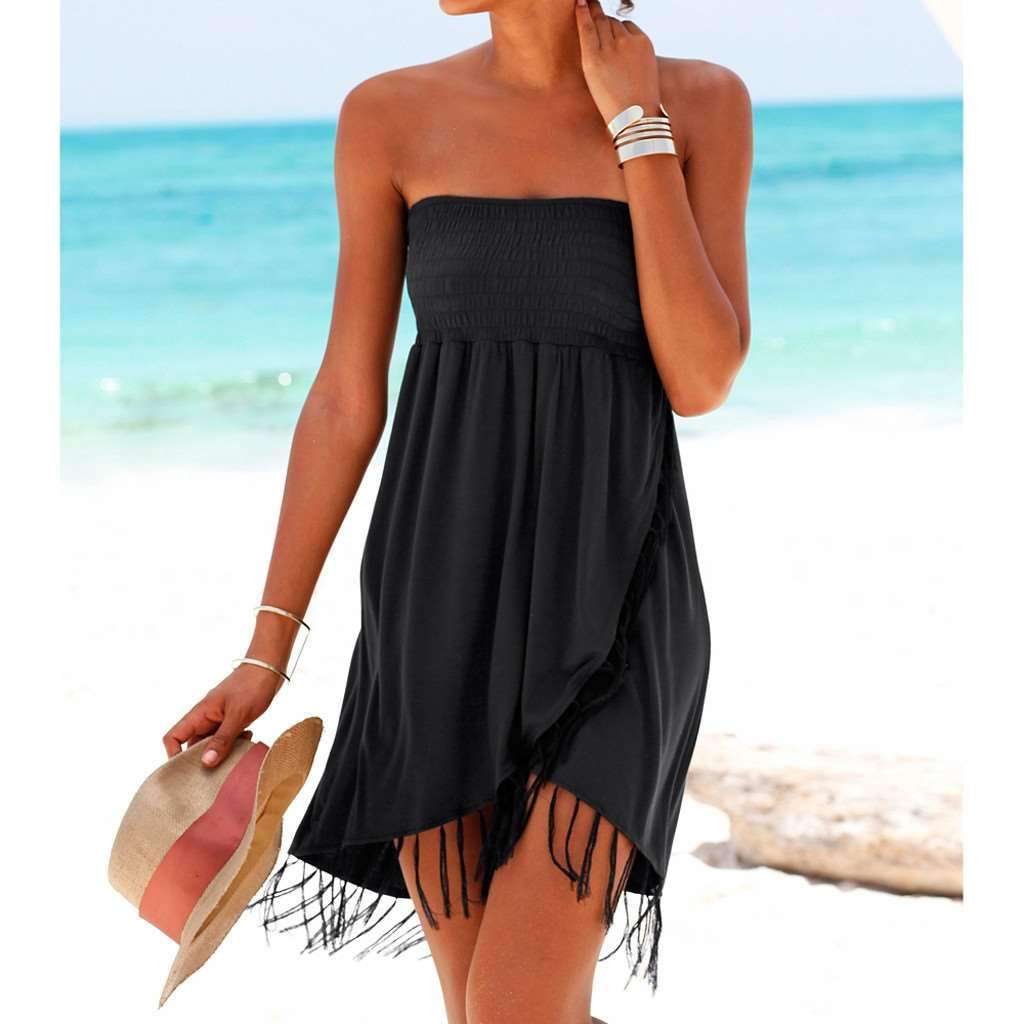 Pure Casual Vest Macrame Shift Dresses