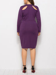 Plus Size Woman Plain Sexy Bodycon Dress