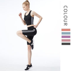 Striped Casual High Waist Fitness Yoga Shorts