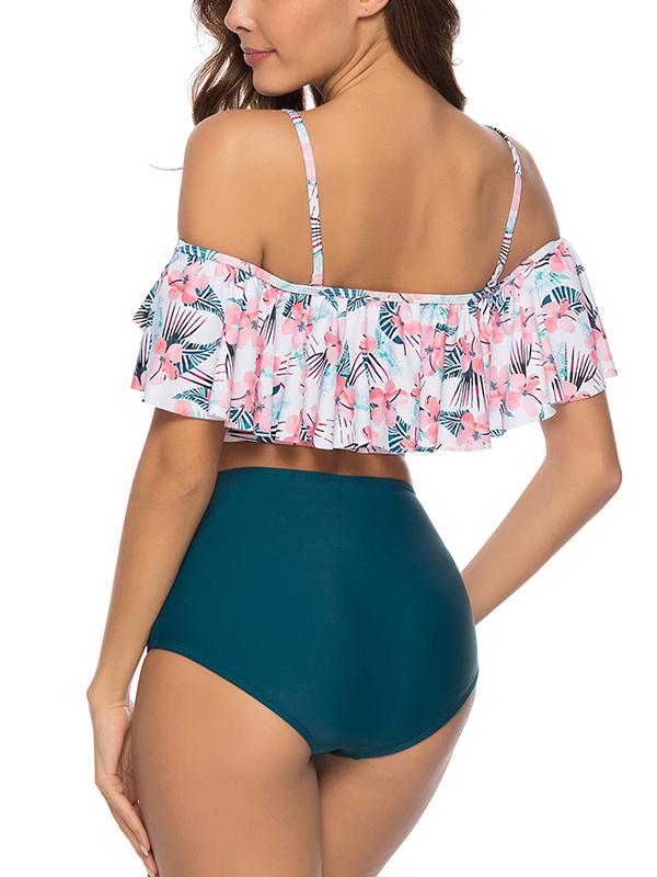 Printed bikini with high-waist Swimwear