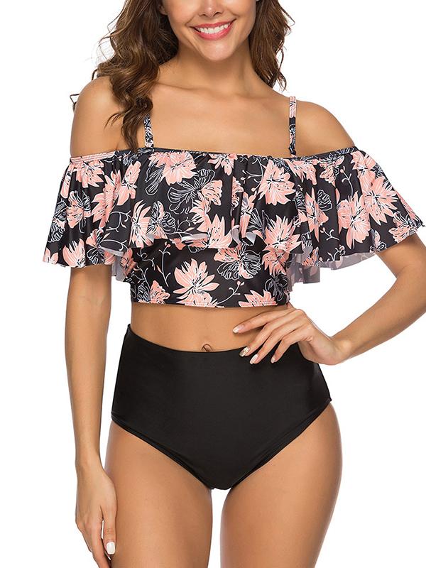 Printed bikini with high-waist Swimwear