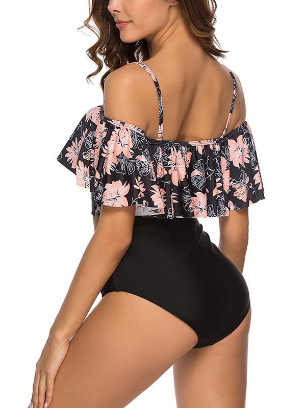 Printed bikini with high-waist Swimwear