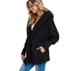 Plush Hooded Pure Long sleeve Coats